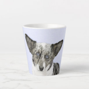 Cardigan Welsh Corgi Painting - Original Dog Art Latte Mug