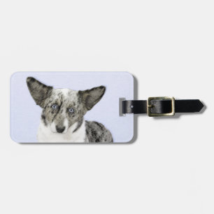 Cardigan Welsh Corgi Painting - Original Dog Art Luggage Tag