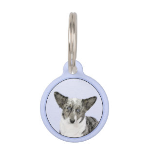 Cardigan Welsh Corgi Painting - Original Dog Art Pet Tag