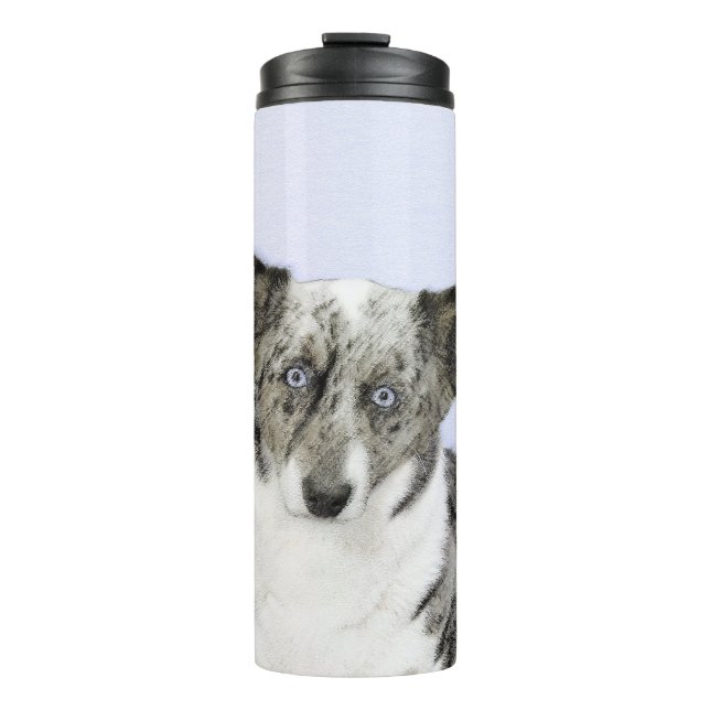 Cardigan Welsh Corgi Painting - Original Dog Art Thermal Tumbler (Front)