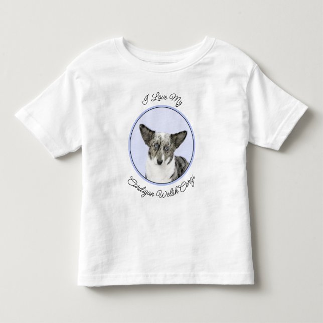Cardigan Welsh Corgi Painting - Original Dog Art Toddler T-Shirt (Front)