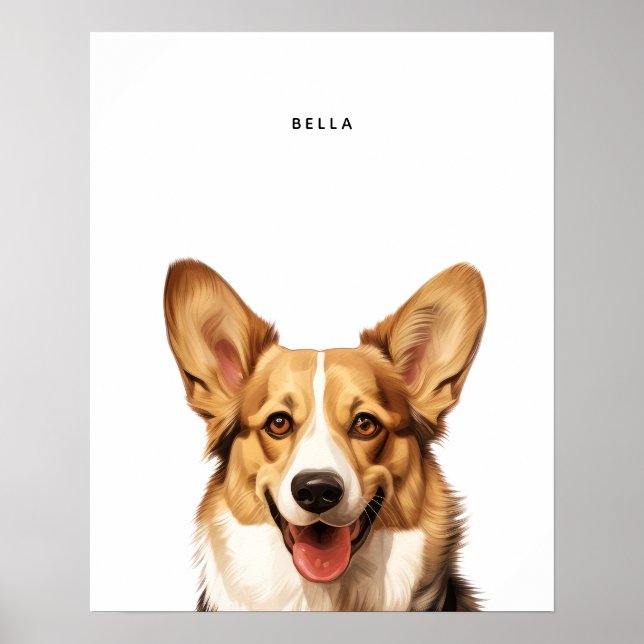 Cardigan Welsh Corgi Personalised Print (Front)
