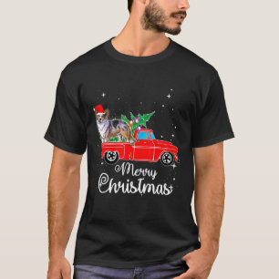 Cardigan Welsh Corgi Rides Red Truck Christmas Paj T-Shirt