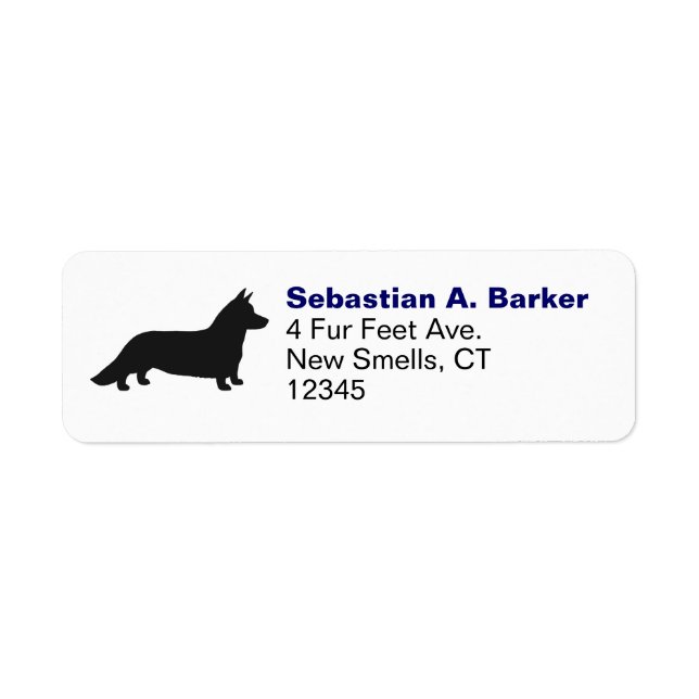 Cardigan Welsh Corgi Silhouette Return Address (Front)