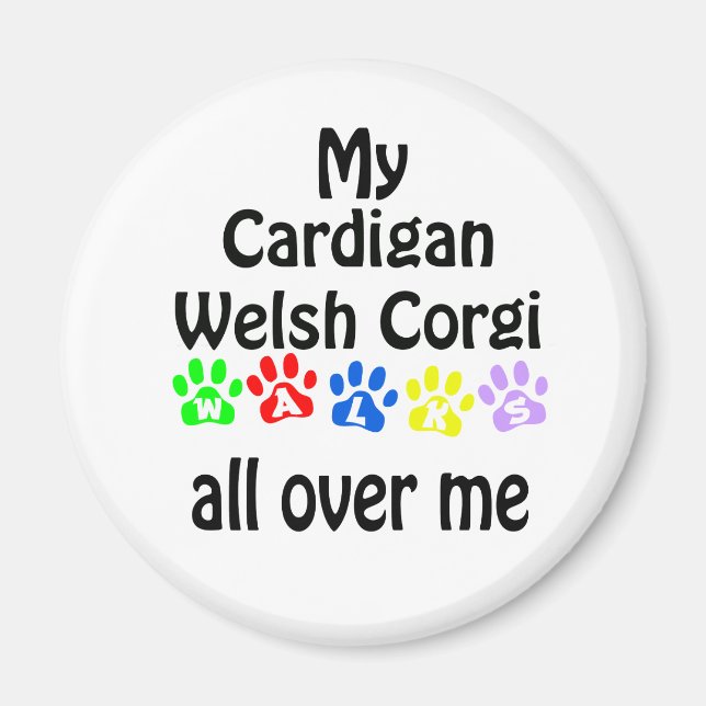 Cardigan Welsh Corgi Walks Design Magnet (Front)