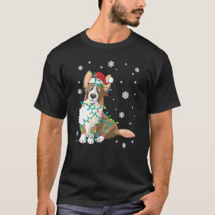 Cardigan Welsh Corgi Wrapped In Christmas Lights D T-Shirt