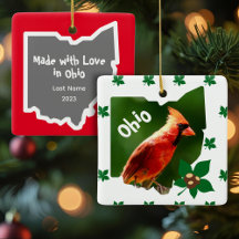 Cardinal and Buckeyes Ohio Christmas