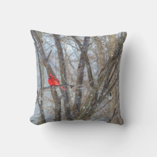 Cardinal and Chickadee Cushion