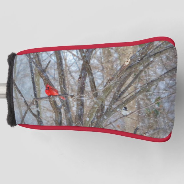 Cardinal and Chickadee  Golf Head Cover (Front)