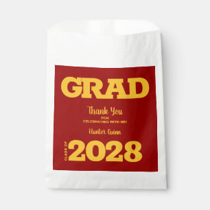 Cardinal and Gold Graduation Party Favour Bags