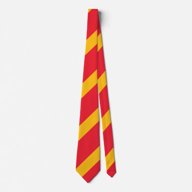 Cardinal and Gold Regimental Stripe Tie (Front)