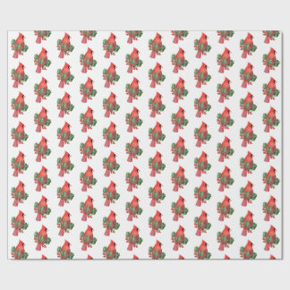 Cardinal and Holly Christmas Wrapping Paper