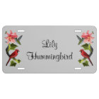Cardinal and Hummingbird with Pink Lily and Ivy