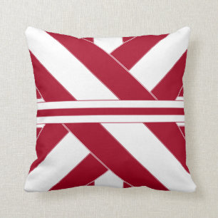 Cardinal and White Ribbonesque Throw Pillow