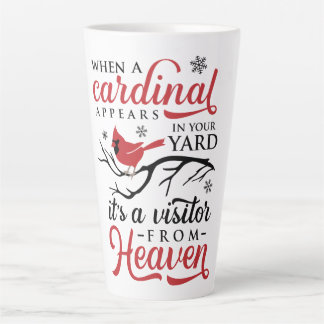 cardinal appears  latte mug