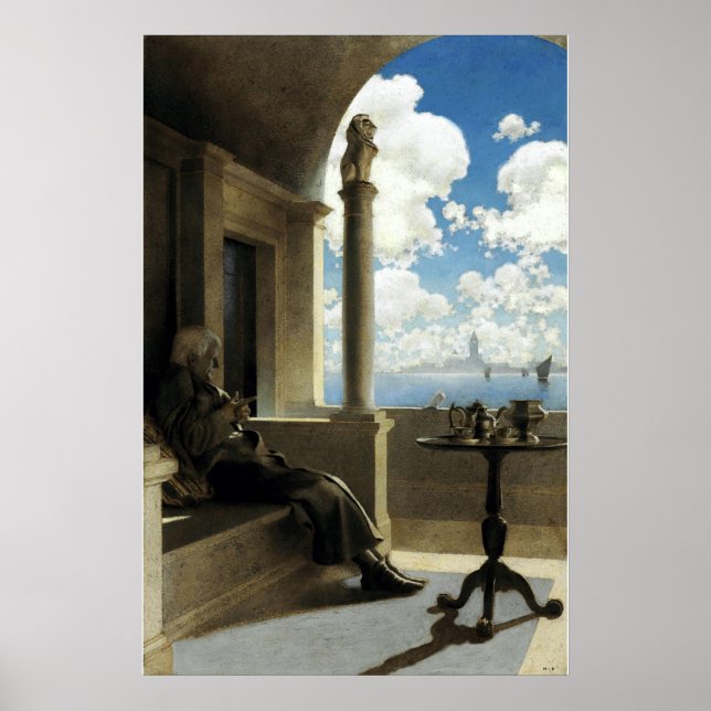 Cardinal Archbishop Sat on His Shaded Balcony Poster (Front)