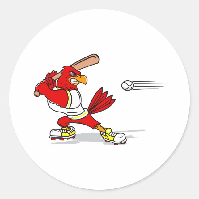 Cardinal Baseball Player Classic Round Sticker (Front)