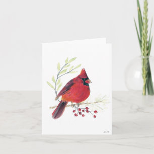 Cardinal Berries Card