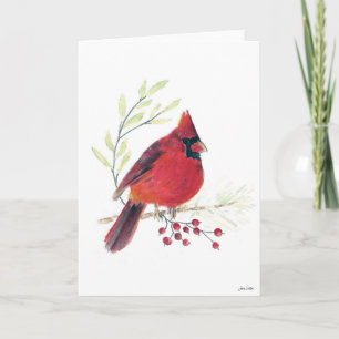 Cardinal Berries Card
