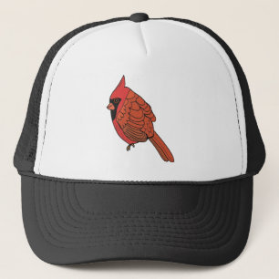 Cardinal bird art trucker hat
