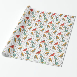 Cardinal Bird Bluebirds Chickadee Gnatcatcher Wrapping Paper
