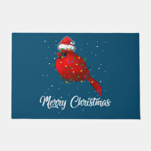Cardinal Bird Christmas Light Costume Cardinal Doormat