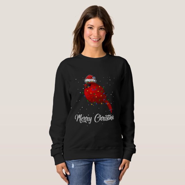 Cardinal Bird Christmas Light Costume Cardinal Sweatshirt (Front Full)
