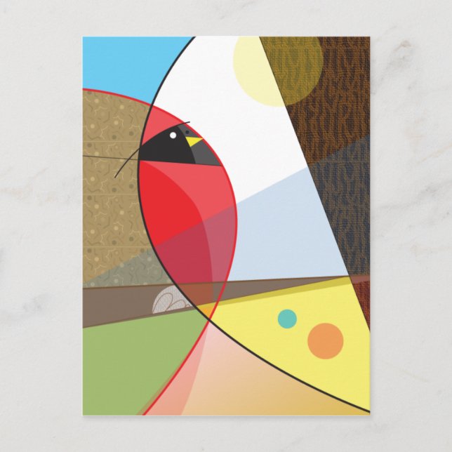 Cardinal Bird Design Postcard (Front)