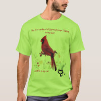 Cardinal Bird Funny Cat Lover's