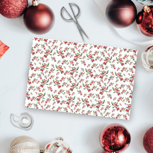 Cardinal Bird In Santa Hat With Tissue Paper