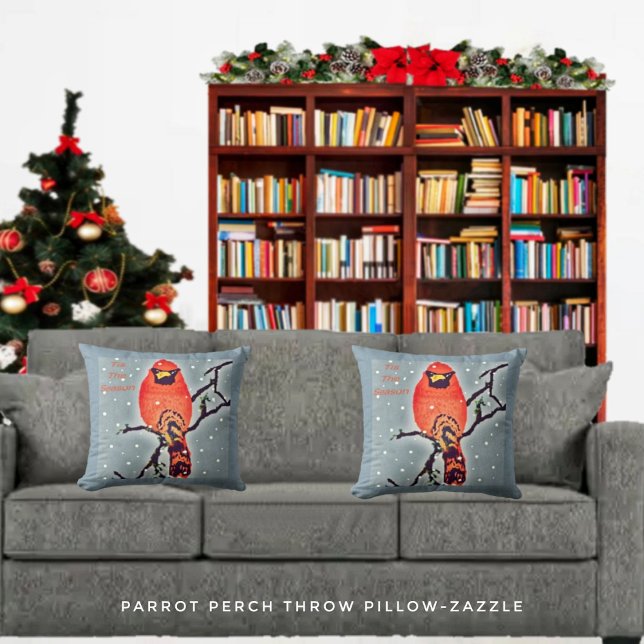 Cardinal Bird In Snowfall Cushion (Creator Uploaded)
