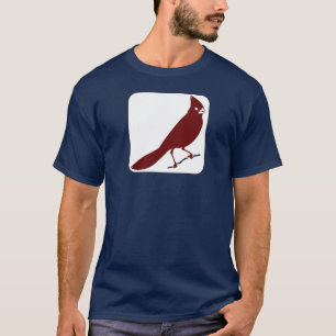Cardinal Bird In White Square T-Shirt