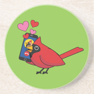 Cardinal Bird Love Mating Calls Coaster