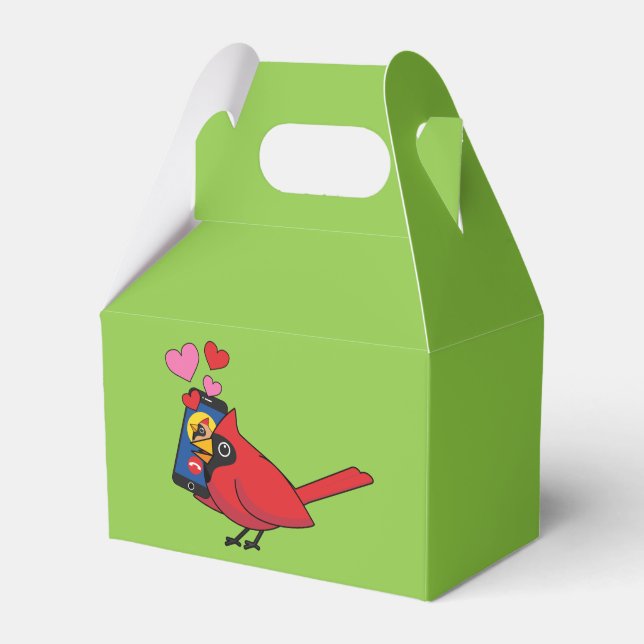 Cardinal Bird Love Mating Calls Favour Box (Front Side)