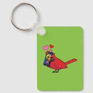 Cardinal Bird Love Mating Calls Key Ring