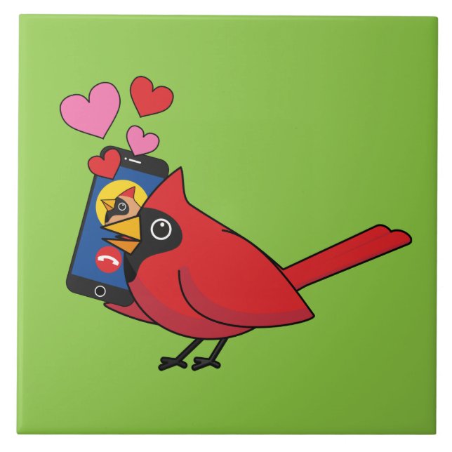 Cardinal Bird Love Mating Calls Tile (Front)