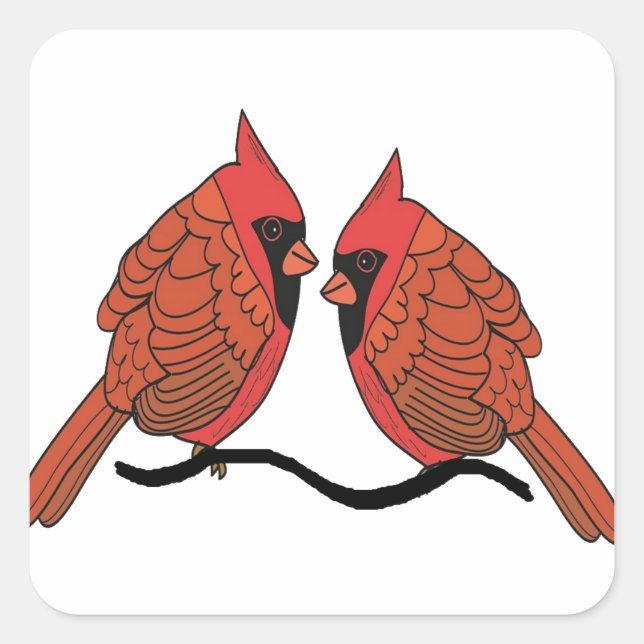 Cardinal bird lovers square sticker (Front)
