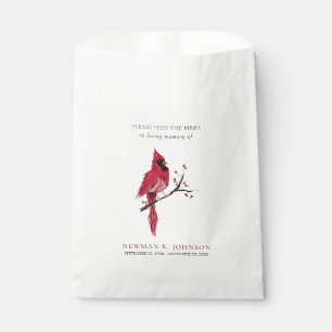 Cardinal Bird Seed Packet Funeral Memorial Favour Bags