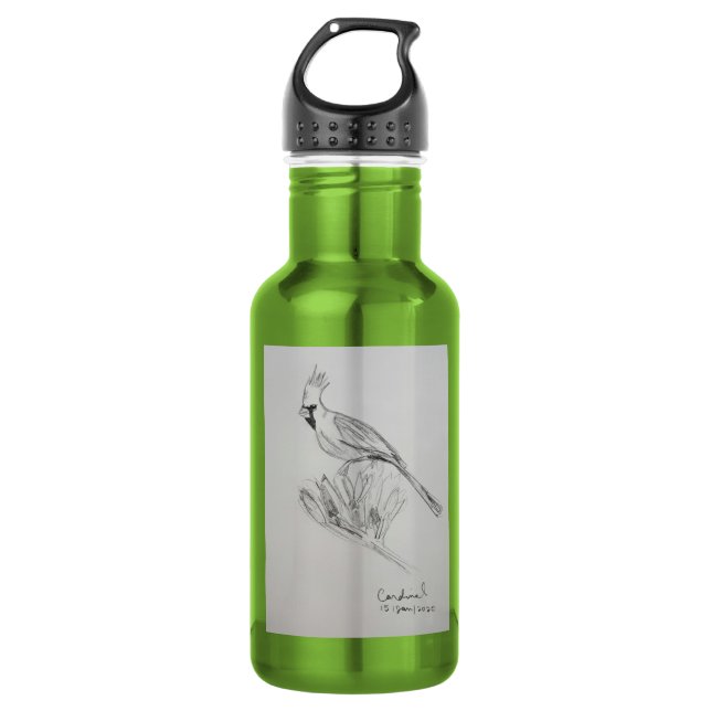 Cardinal Bird Water Bottle (Front)