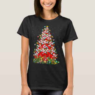 Cardinal Bird Xmas Light Santa Cardinal Christma T-Shirt