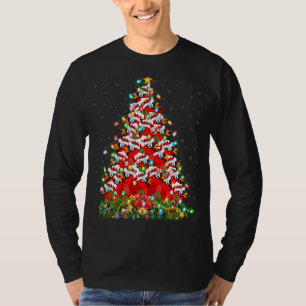 Cardinal Bird Xmas Light Santa Cardinal Christma T-Shirt