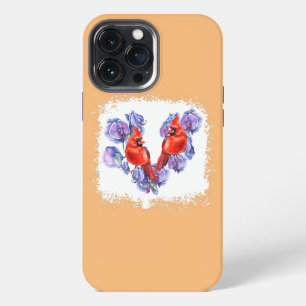 Cardinal birds and Orchid flower watercolor iPhone 13 Pro Max Case