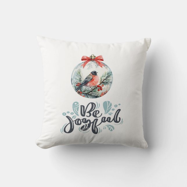 Cardinal Birds Ball Throw Pillow (Front)