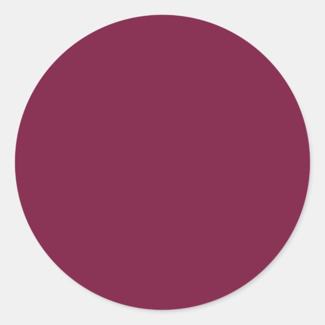 Cardinal Burgundy Red Solid Trend Colour Backgroun Classic Round Sticker (Front)