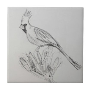 Cardinal Ceramic Tile, Small (10.8 cm x 10.8 cm) Tile