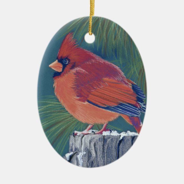 Cardinal Ceramic Tree Decoration (Front)