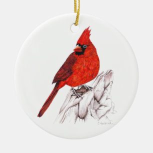 Cardinal Ceramic Tree Decoration