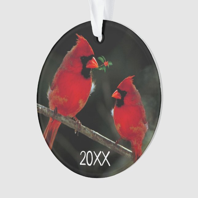 Cardinal Christmas Acrylic Ornament (Front)