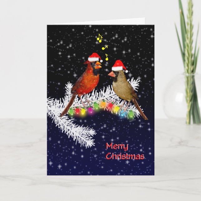 Cardinal Christmas Card (enter your own message) (Front)