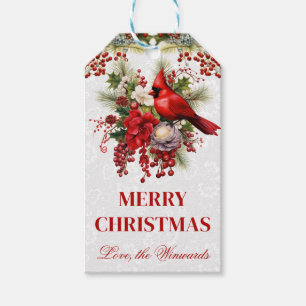 Cardinal Christmas Design with Holly Gift Tags